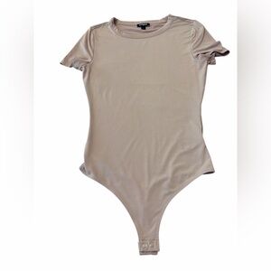 Express Crew Neck Bodysuit Womens XSmall beige